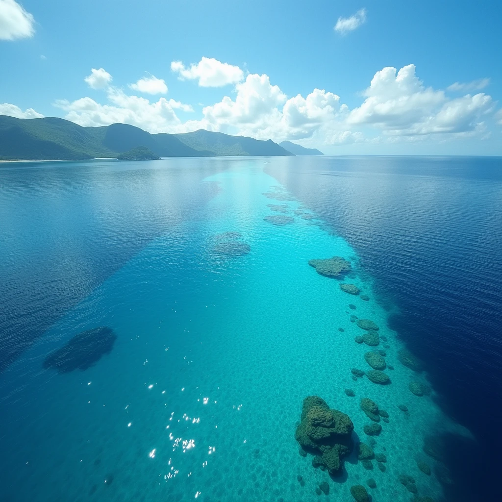 (masterpiece:1.2,Exceptional Quality,mirror-like,Cinematic Experience),8k,wallpaper,(Shooting from above:2.0),Japan,Okinawa,The ocean is so clear,Beautiful sea,(Diffuse reflection of light:2.0),(Dynamic Angles:2.0),Summer sunshine