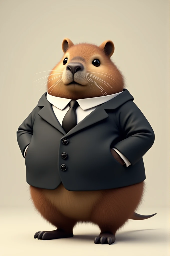 Chubby capybara in a suit