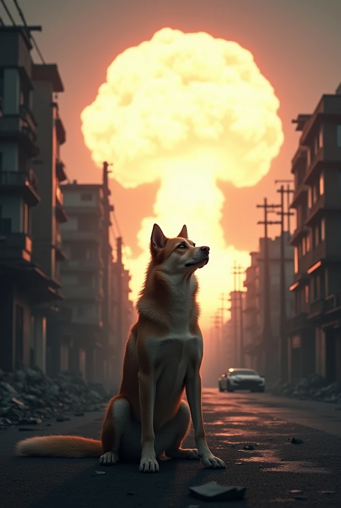 Chinese dog watching the Irochima bomb 