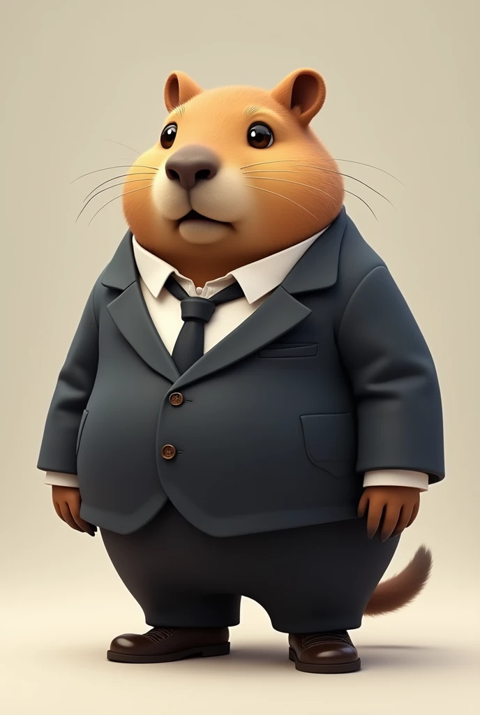 Chubby capybara in a suit