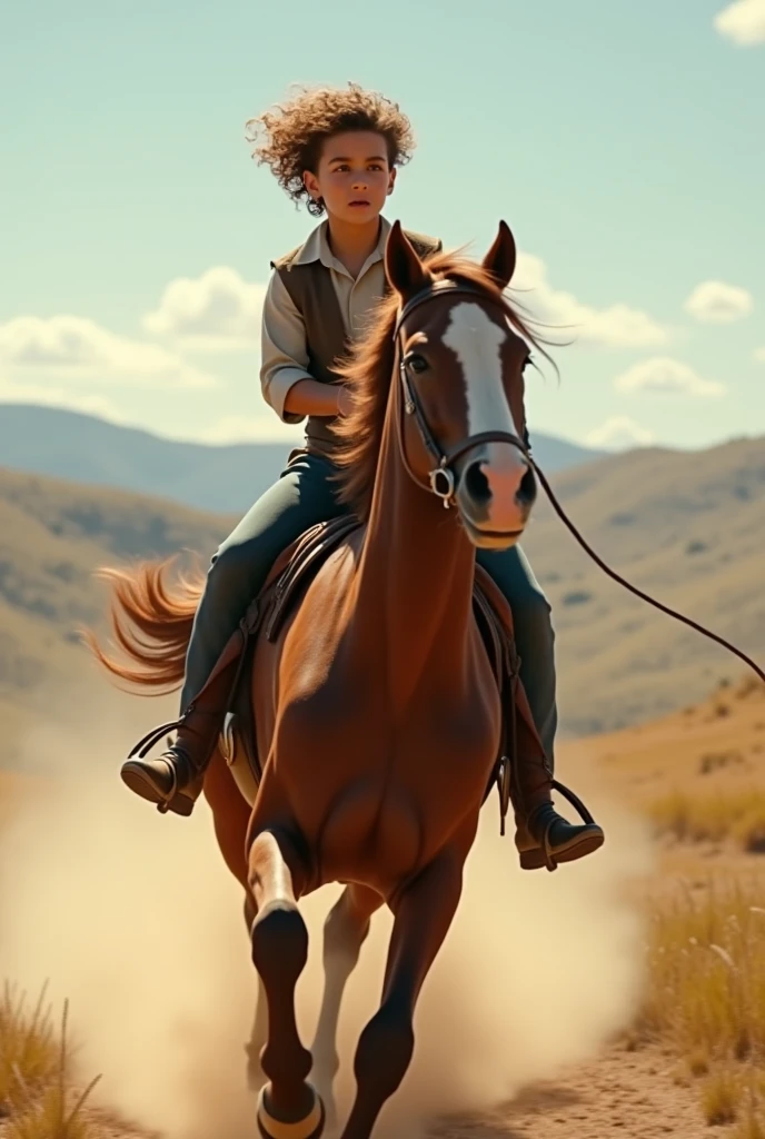 Boy on horse running video 