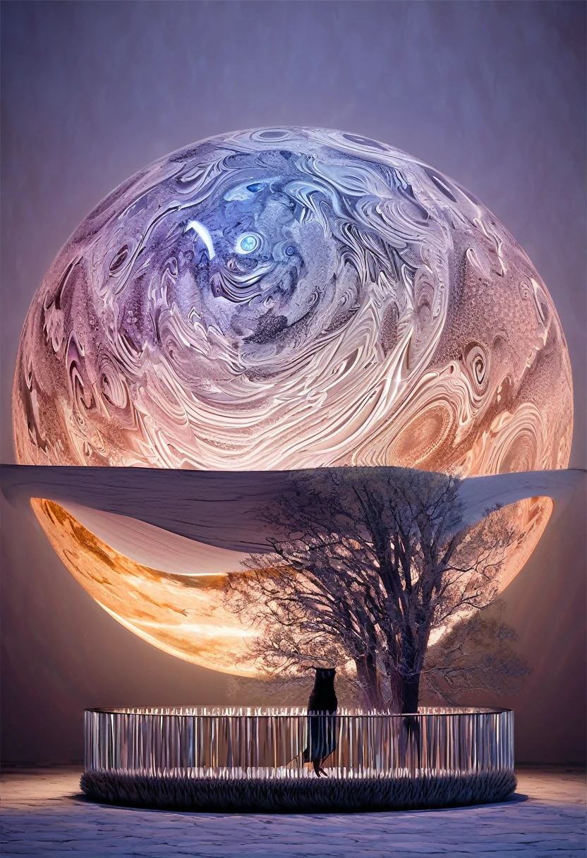 cute owl, shading, full moon, shadows, contrast, conceptual installation art, (ultra detailed, absolutely resolution, best quality:1.3), 2.5D, delicate and dynamic effects, iridescent effects, artistic, hyper, graphic CG digital art
