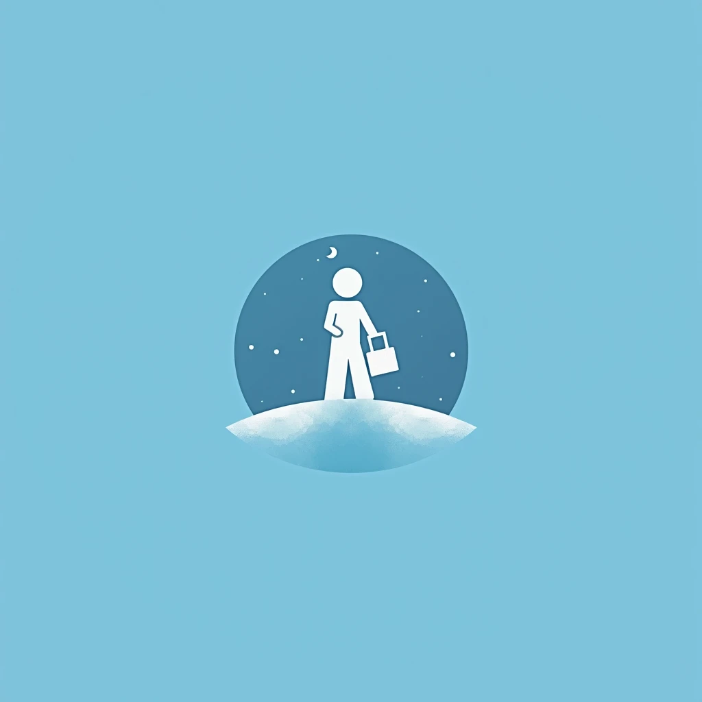 Create a logo for a tiktok account about digital nomad, blue style, minimalist, modern