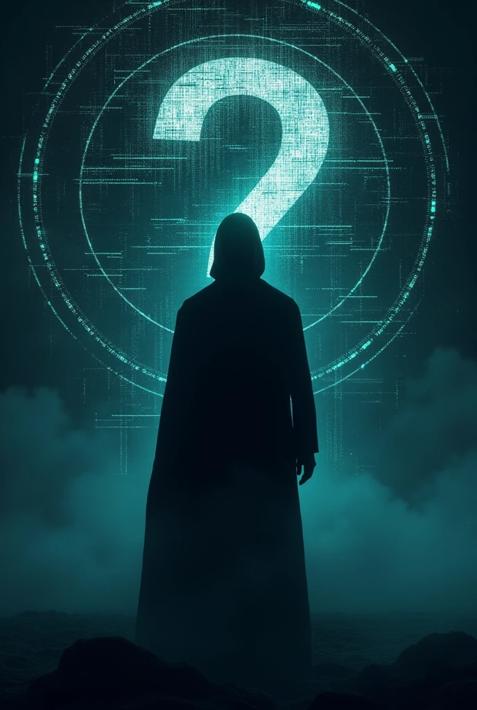 A silhouette or question mark with a background related to cryptocurrency (e.g., Bitcoin logo, blockchain imagery).