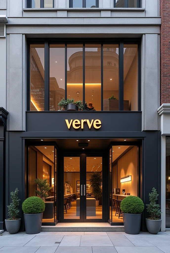 Make a facade of a hair salon with the name verve