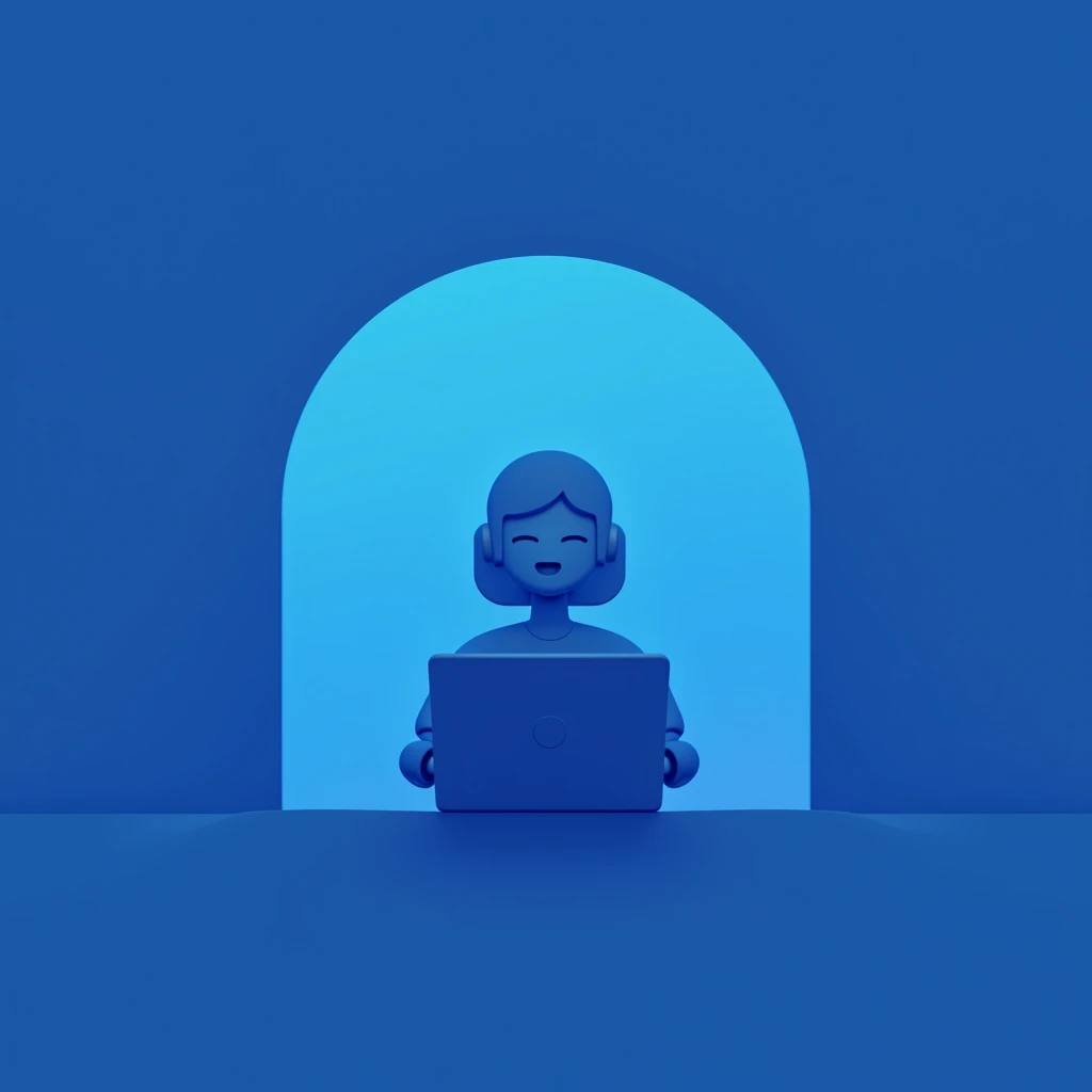 Create a logo for a tiktok account about digital nomad, blue style, minimalist, nice style