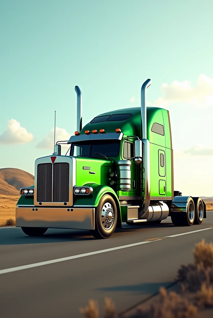 Canadian long truck and mustang green