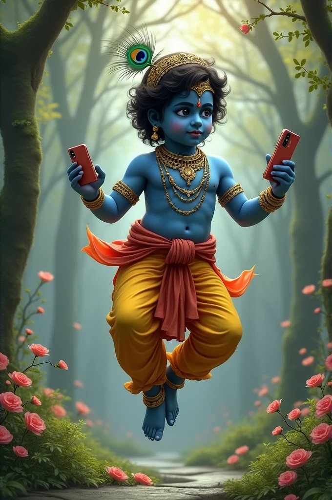 Shri Krishna hanging mobile phone 