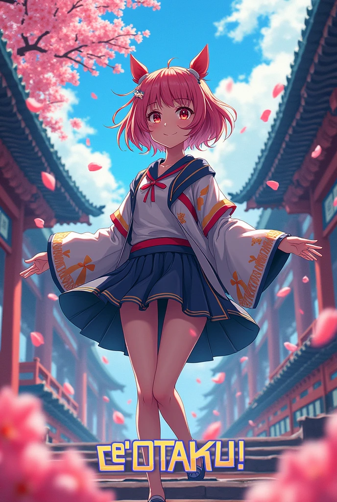 Japanese style anime art banner for Facebook cover landscape.
Highlighted the text 𝚛𝚎'𝙾𝚃𝙰𝙺𝚄 (レオタク).