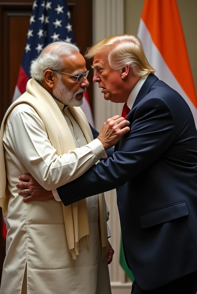 Narendra Modi slapped by Donald Trump 
