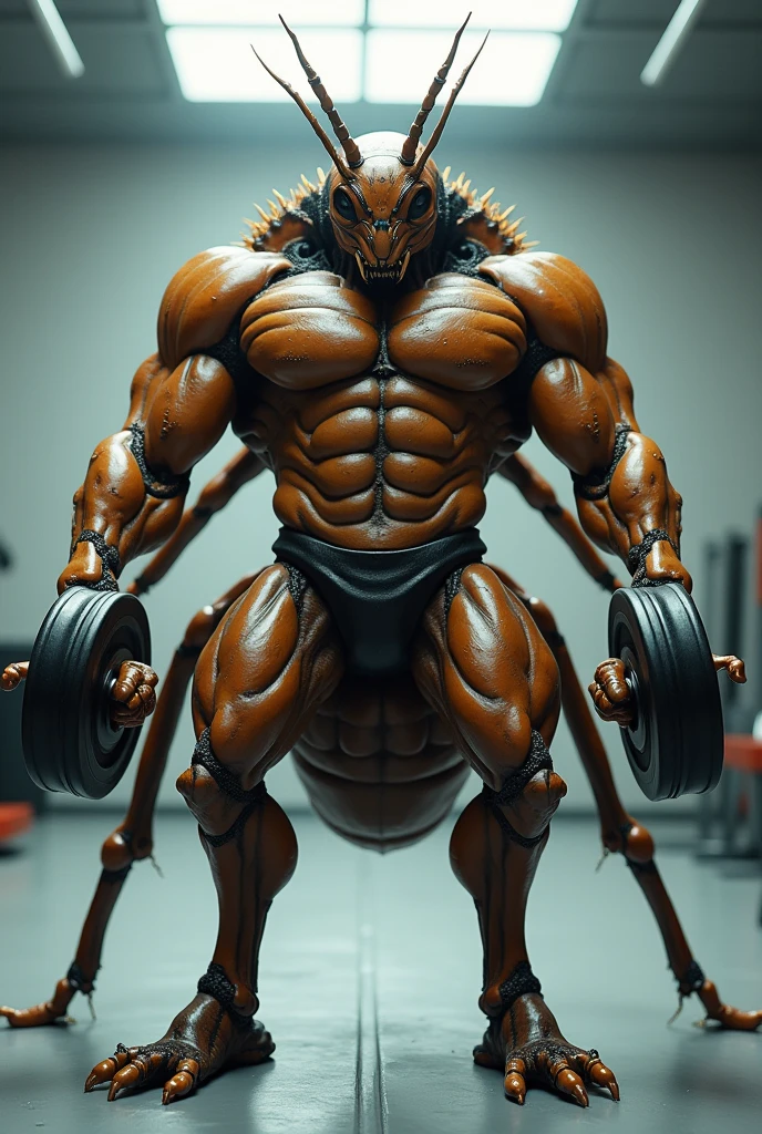 fourmil bodybuilder qui soulevent des haltere