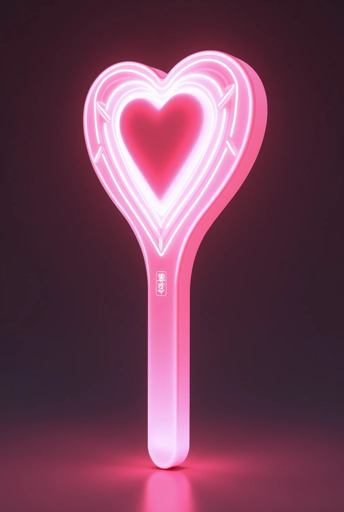 Crie uma lighstick para um grupo de kpop chamado fifty fifty. It has to be light pink, with white details and containing a heart.