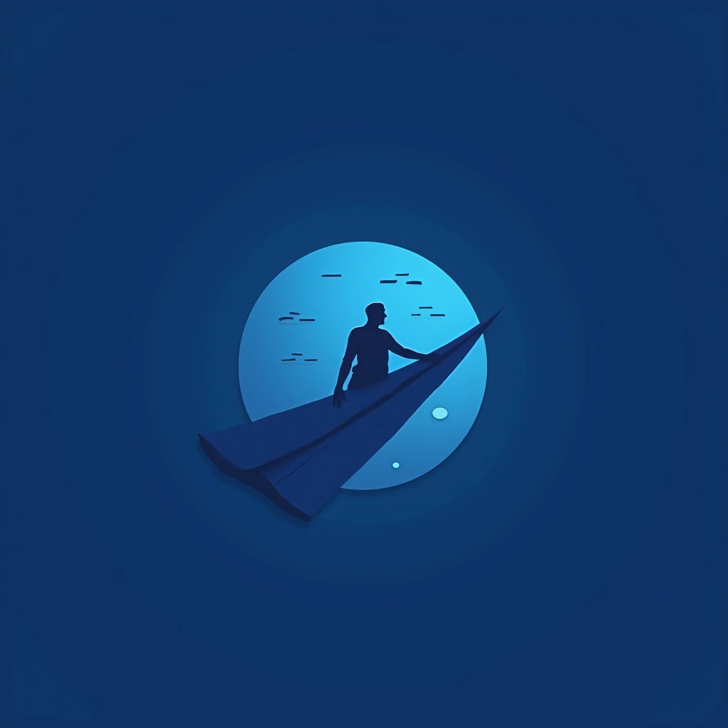 Create a logo for a account about digital nomad, blue style,