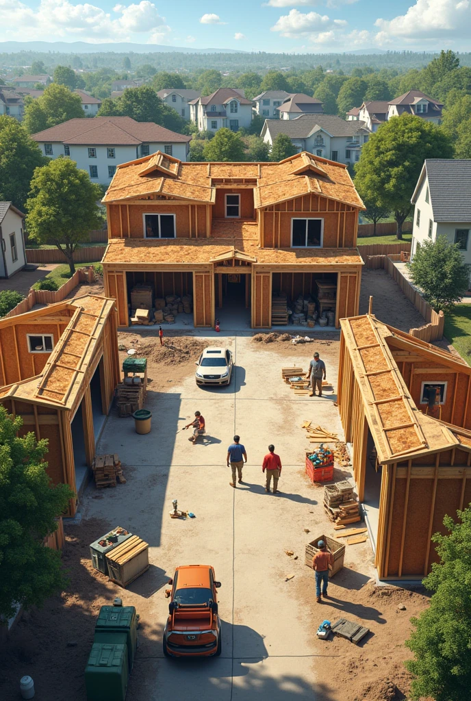 Create images that resemble residential construction 
