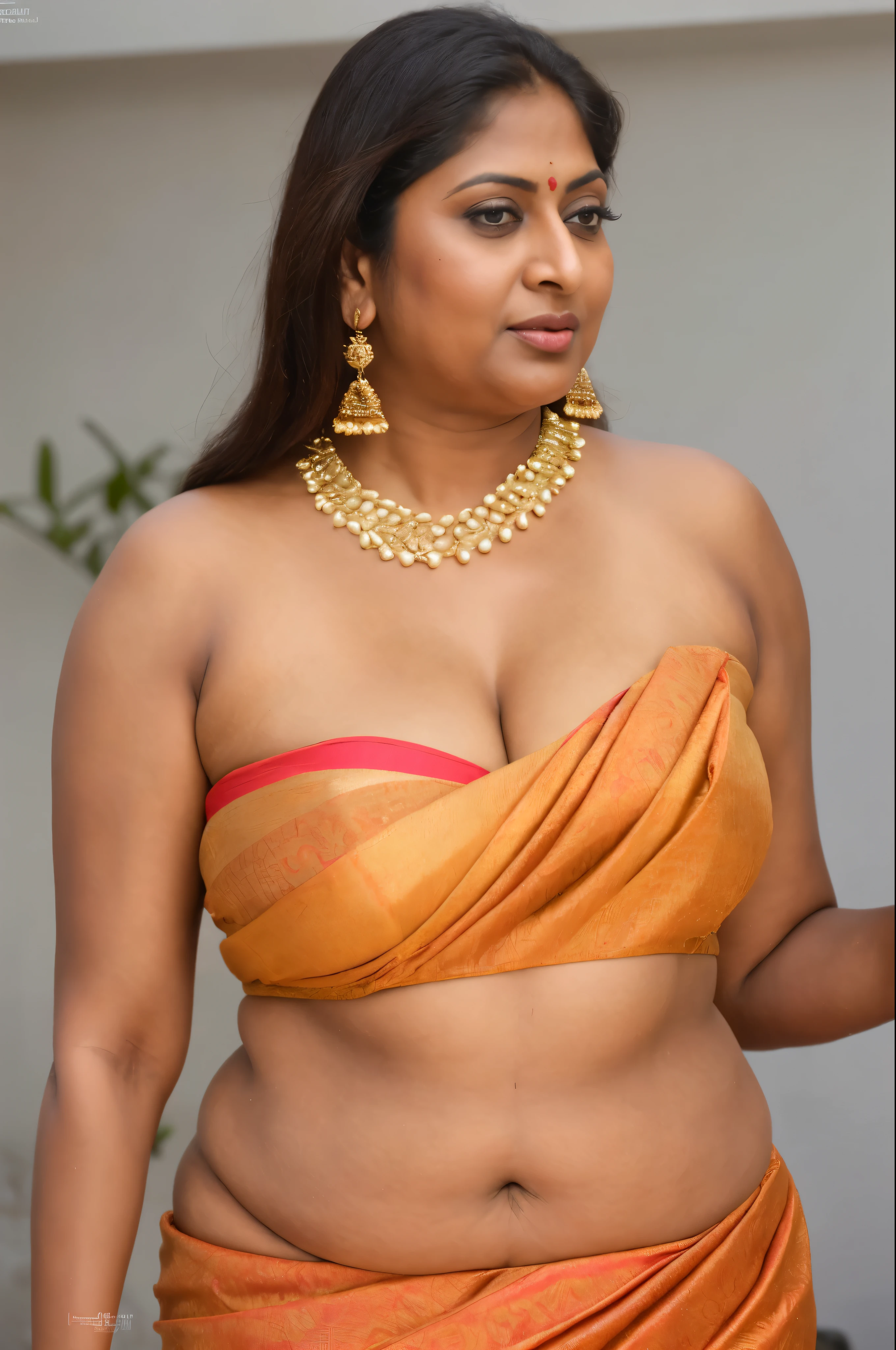 Foto RAW, photorealistic, true milf, mature wrinkles skin, tanlines,photography, full body shot,70 years old Woman,nadhiya moidu,hot nadhiya mommy, master shot, perfect eyes,goddess like beauty, nadhiya momma, nadhiya amma,pierced eyes, perfect thick chubby mallu Desi aunty bhabhi, Wearing a Stanapatta, a chest-band.Saree model, model Photography, Indian saree shoot,Indian traditional wear advertising photography, traditional wear brand shoot, face of indian chubby milf actress Nadhiya or Nadia Moidu or Nadiya moidu, masterpiece,realistic,realism, incredible details,pleasure,photorealism, detailed skin, skin pores, high contrast, photorealistic Artstation 8k HD digital art trend of high definition and detailed realistic skin texture, ultra detail, realistic skin texture, armature,best quality,ultra high definition, (photorealistic:1.4),high resolution,detail, raw photo, sweat, Re sharp, by Lee Jefferies Nikon D850 Film Stock Photo 4 Kodak Portra 400 Camera F1.6 Lens Rich Color Ultra Real Realistic Realistic Textures Dramatic Lighting Unreal Engine Trending at Art Station Cinestill 800,(pele altamente detalhada: 1.2), 8k UHD, DSLR,soft-lighting,alta qualidade,grain of film,Fujifilm XT3,she didn't like to wear blouse or bra, she is happy to wear only saree,she hates blouse or bra,detailed hairy armpits,hyper realistic skin, skin pores,sweat,veins on the body,skin texture, freckles 0.2, RAW photo,astounding details, professional fashion photography,photographed by master photographer,insane skin texture details, bulky figure,plus size Indian aunty,chubby Indian housewife,Indian desi Mature widow aunty, queen of seduction,tempting jiggly figure,appealing body language,she wants to alleviate his loneliness,she wants to be a sugarmommy,mature aged beauty, true mature goddess,visible wrinkles and stretchmarks as she aged, few tanlines in her face, She is the mother of six sons,erotic fantasy, kaamwali aunty, alluring figure, stretchmarks visible on her belly, thick thighs