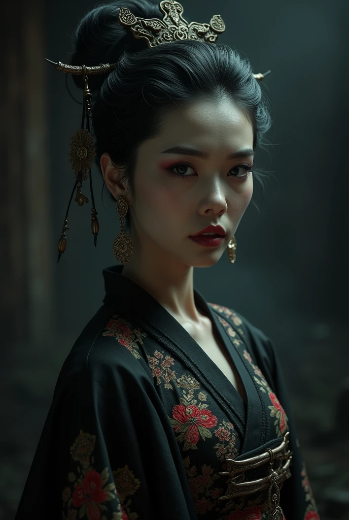 Dark image of an evil Korean vixen stepmother 