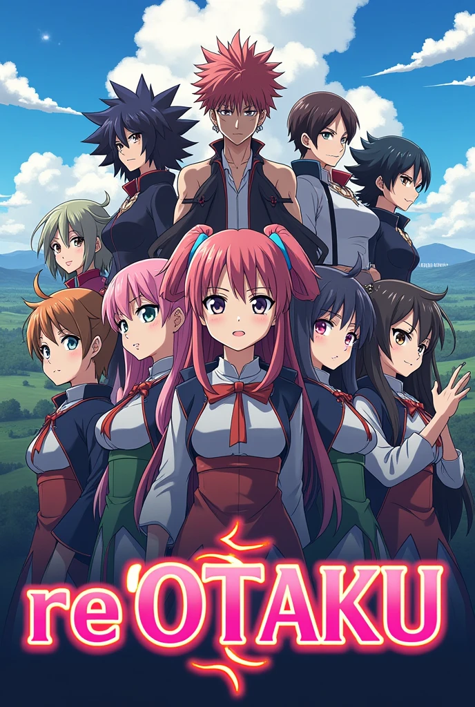 Anime group banner. Highlight Text includ 𝚛𝚎'𝙾𝚃𝙰𝙺𝚄 (レオタク).