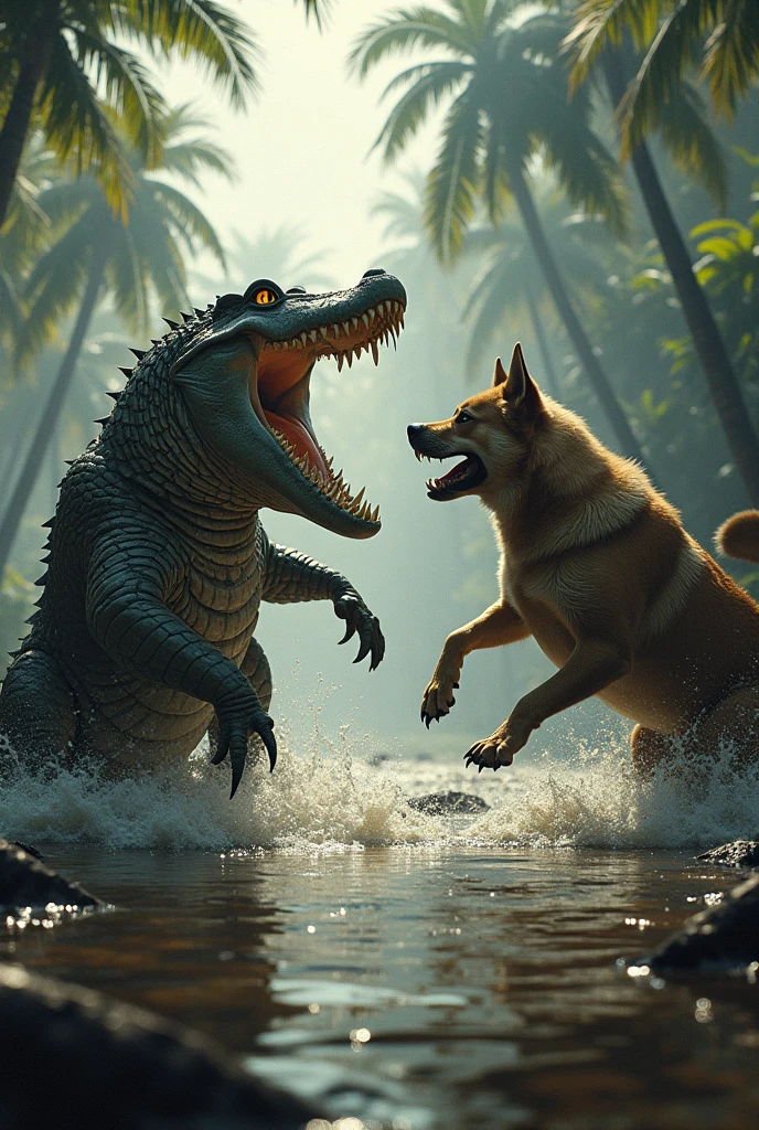 crocodile vs dog