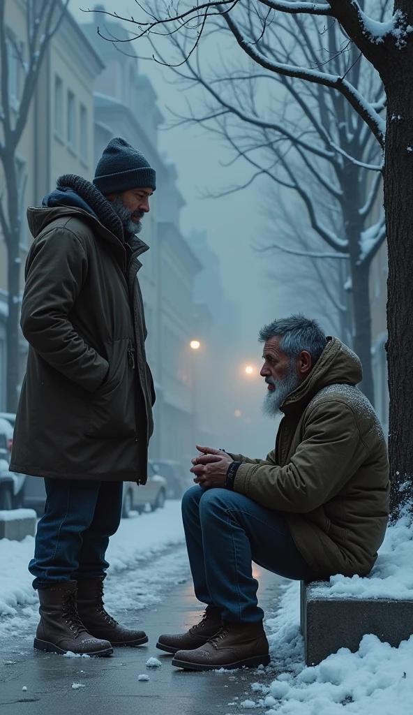 A cold afternoon, He saw a homeless man shivering from the cold on the street. Without thinking about it, Andrés gave him his other coat.