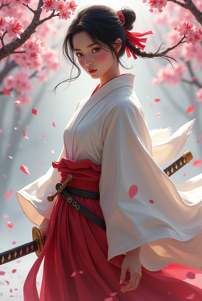 French national hakama、Holding a sword、After the battle、Very sensitive skin、A few freckles、SakuraFubuki、Rin々Shii