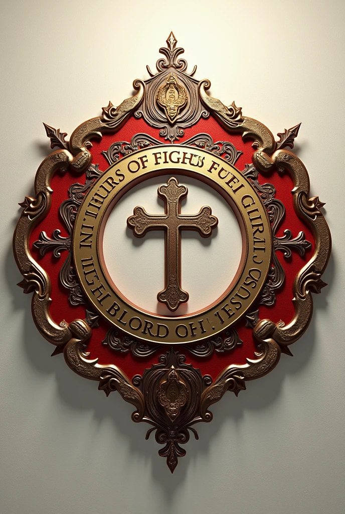 (photorealism:1.2), All Nations For Christ church Nigeria * In the blood of Jesus * in the circle, badge