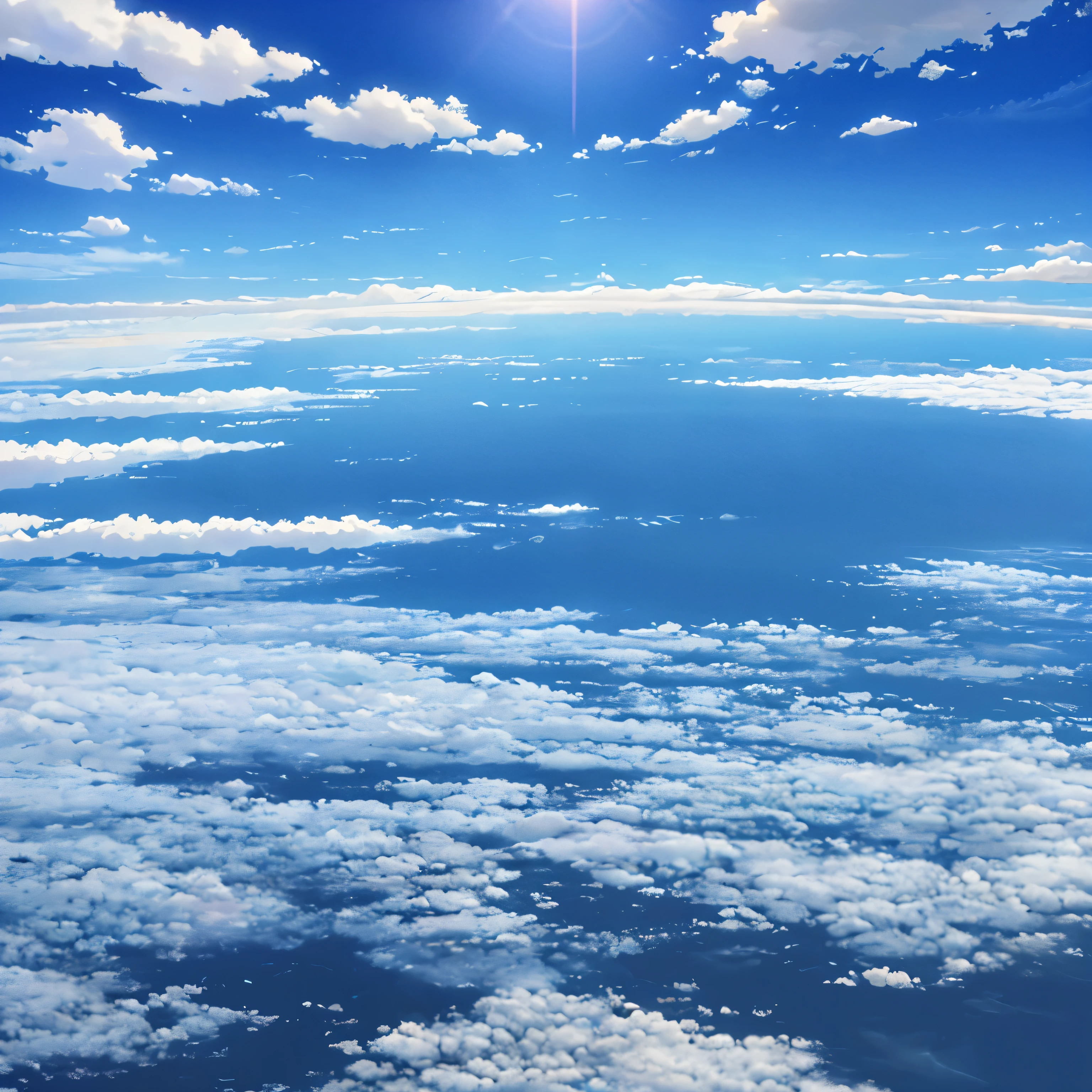 Weathering With You、後ろ姿、Xin Haicheng、Twin tails、No sleeve、Hooded、Floating in the sky、Shorts、Loose socks、blue sky、cloud、Stereo、3d、Blue Sky、high resolution、Ultra-high resolution、Ultra high color、Panorama、Wide angle、Wide、horizontal line、curve、Stereoなcloud、