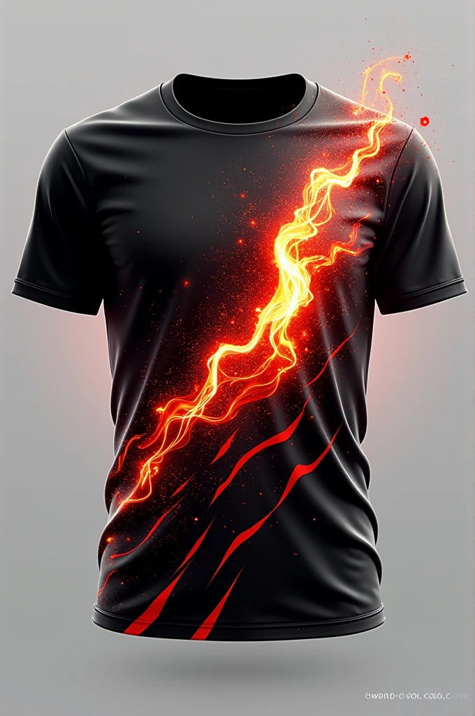 Create a volleyball t-shirt with a flame design, containing the colors: ?????, White Red
