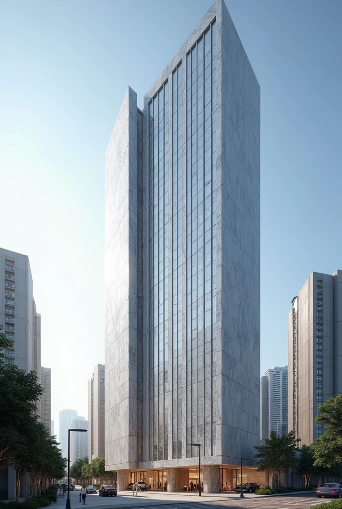 Marble facade high rise building