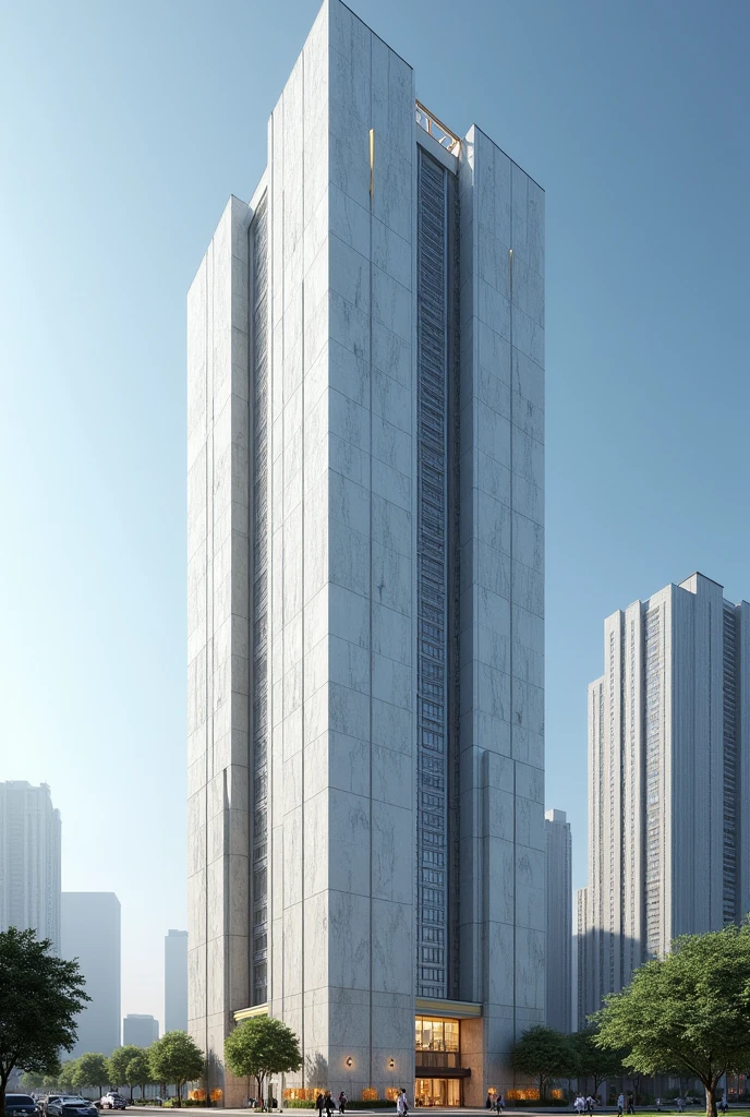 Marble facade high rise building
