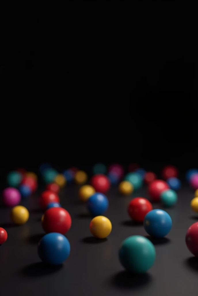 Full black backgroud with mini balls in 2d