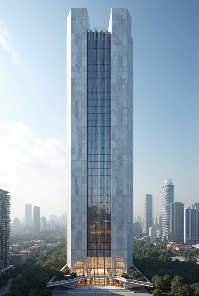Marble facade high rise building