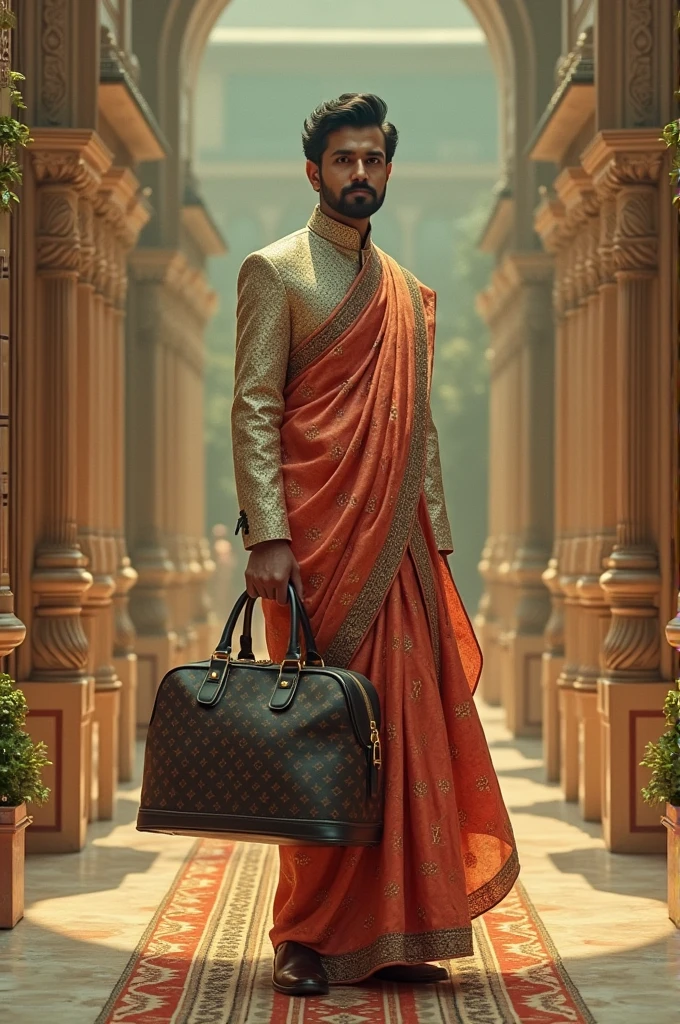 Indian money in lv bag
