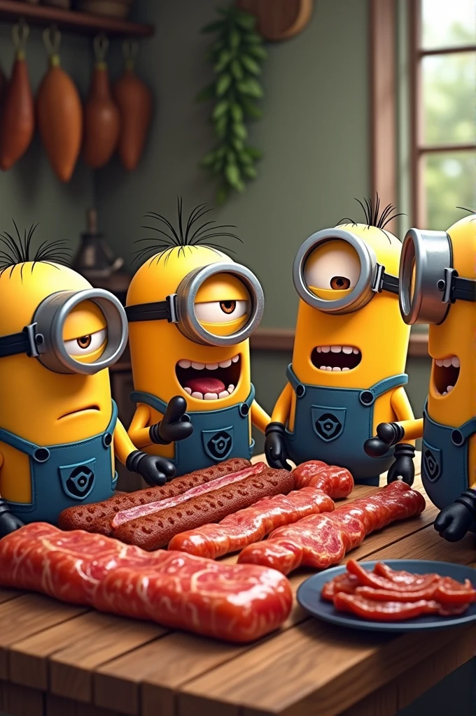 Minioms with smoked meat