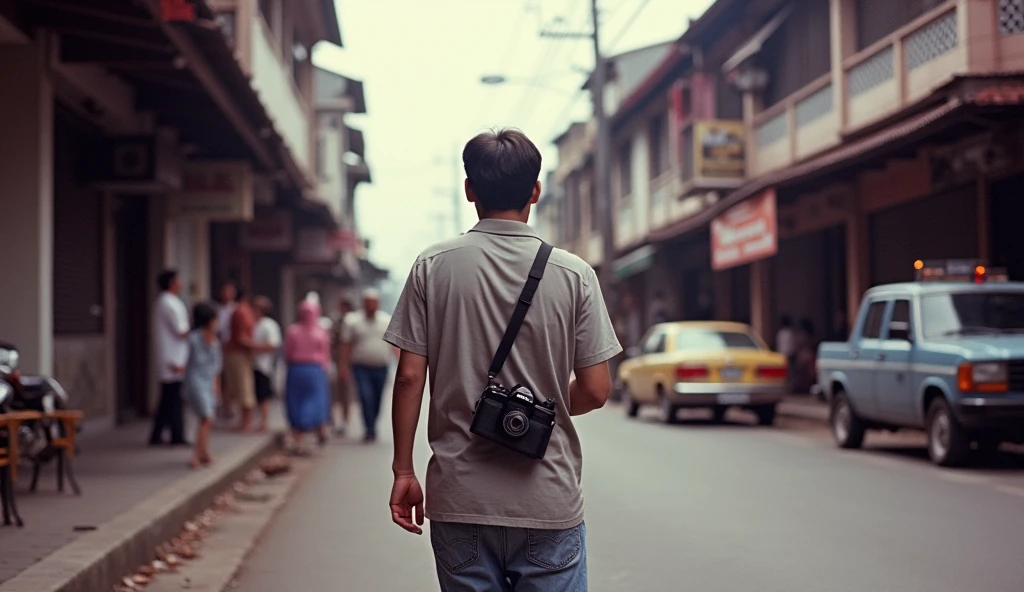 Some photographs circa 1982, street photo in Bandung city. :: Photograph with pockets camera, Kodak colour, ... Purpleish::