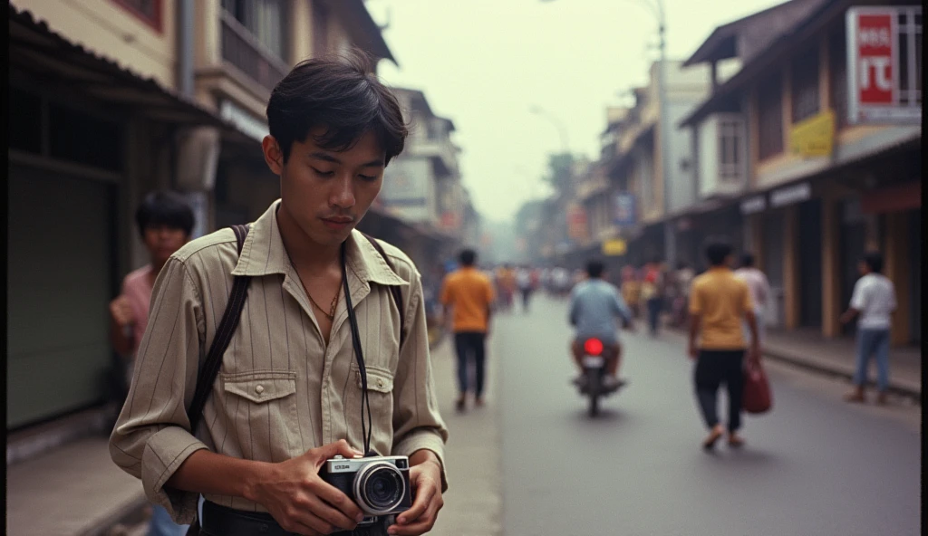 Some photographs circa 1982, street photo in Bandung city. :: Photograph with pockets camera, Kodak colour, ... Purpleish::