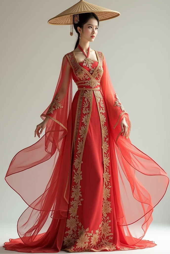 Áo tứ Thân is a traditional set of clothing from Vietnam, consisting of an áo dài (long dress), áo khuyên (outer robe), áo nón (conical hat), and váy (skirt). Made from silk or velvet, it exudes a sense of elegance and formality. Worn during festivals, weddings, and traditional events, Áo tứ Thân showcases the cultural heritage and beauty of Vietnam.