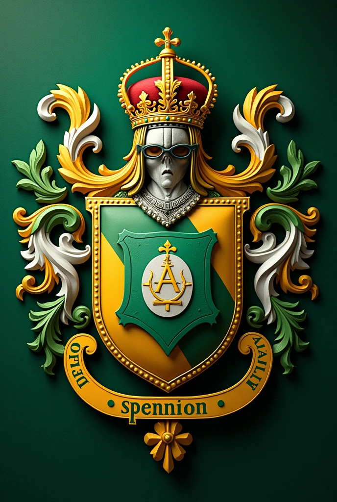 Coat of arms in green colors, amarelo e branco