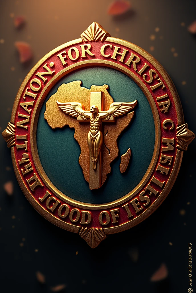 "All Nations For Christ church Nigeria * In the blood of Jesus *" in the circle, badge