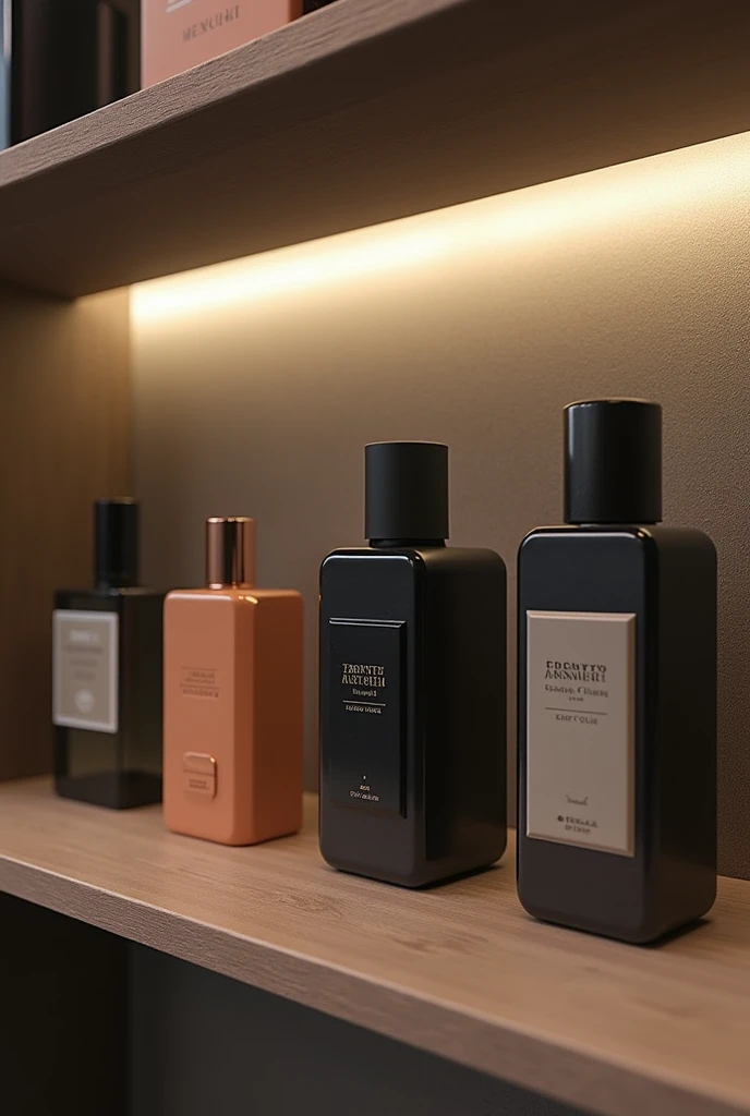 Make a shelf full of trendy men&#39;s perfumes (2024) super realistic 