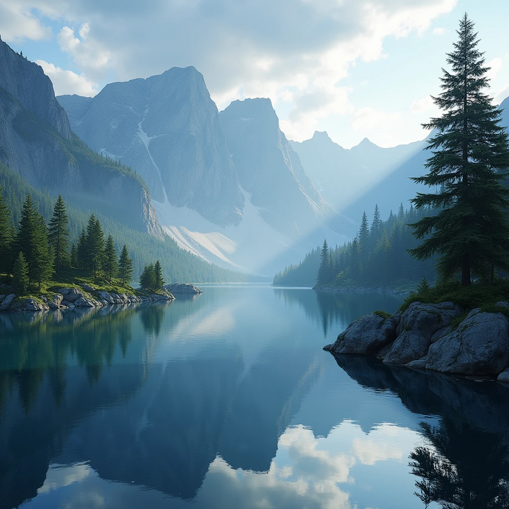 (masterpiece:1.2,Exceptional Quality,mirror-like,Cinematic Experience),8k,wallpaper, Mountain with trees