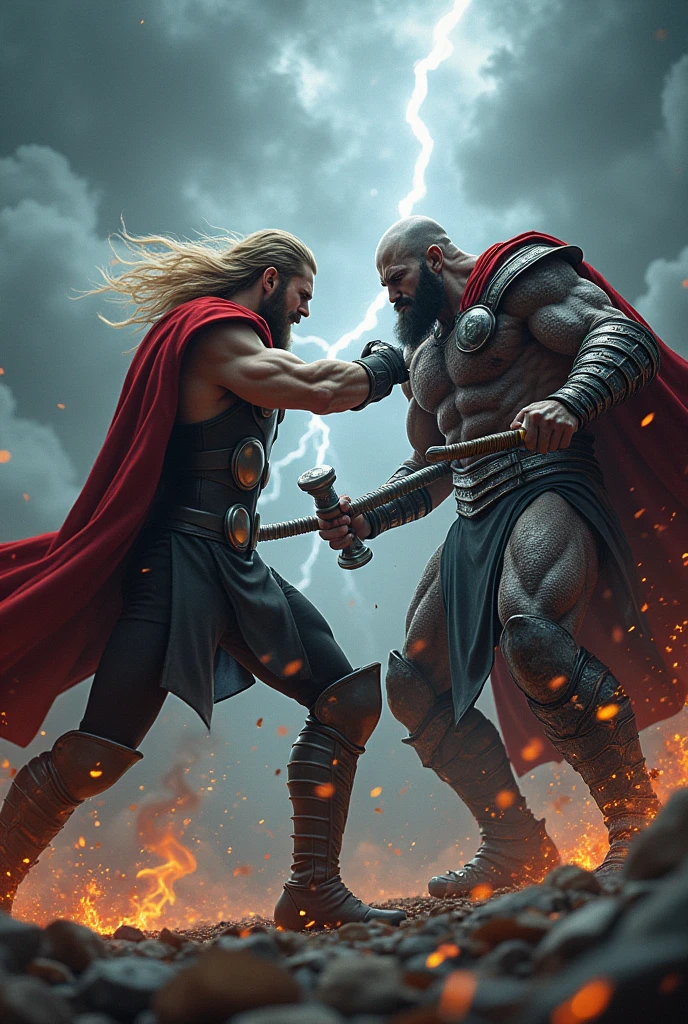  fight thor God of war kratos