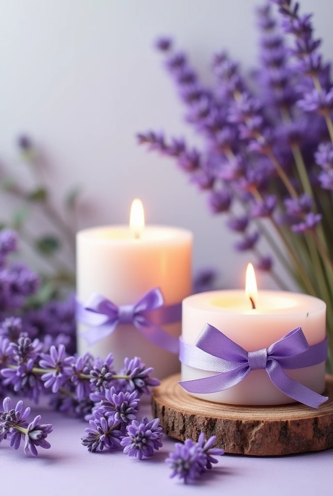 Handicraft products, made with lavender essential oil, as candle or soaps