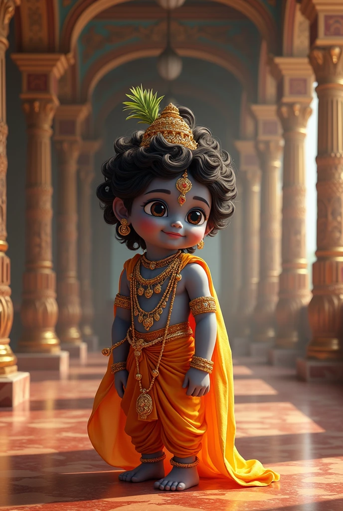 Convert image to ??? Sri Krishna in palace background