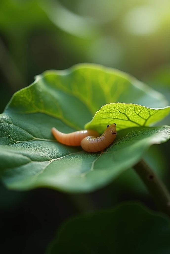 leafleaf with two worms