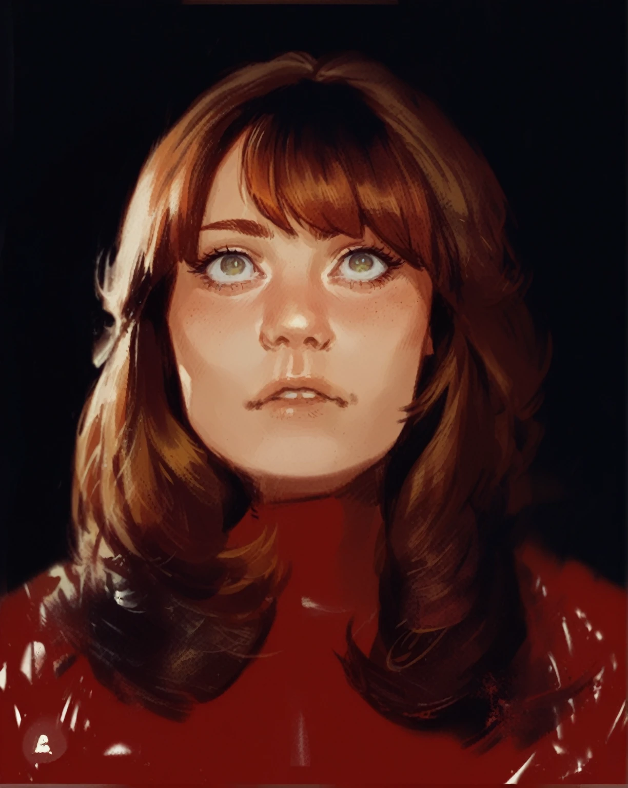score_9, score_8_up, score_7_up, score_6_up, score_5_up, score_4_up, T0n1, 1girl, colorful ginger dark hair, Bangs, B eyes, 2d ART, sketch, tick outline