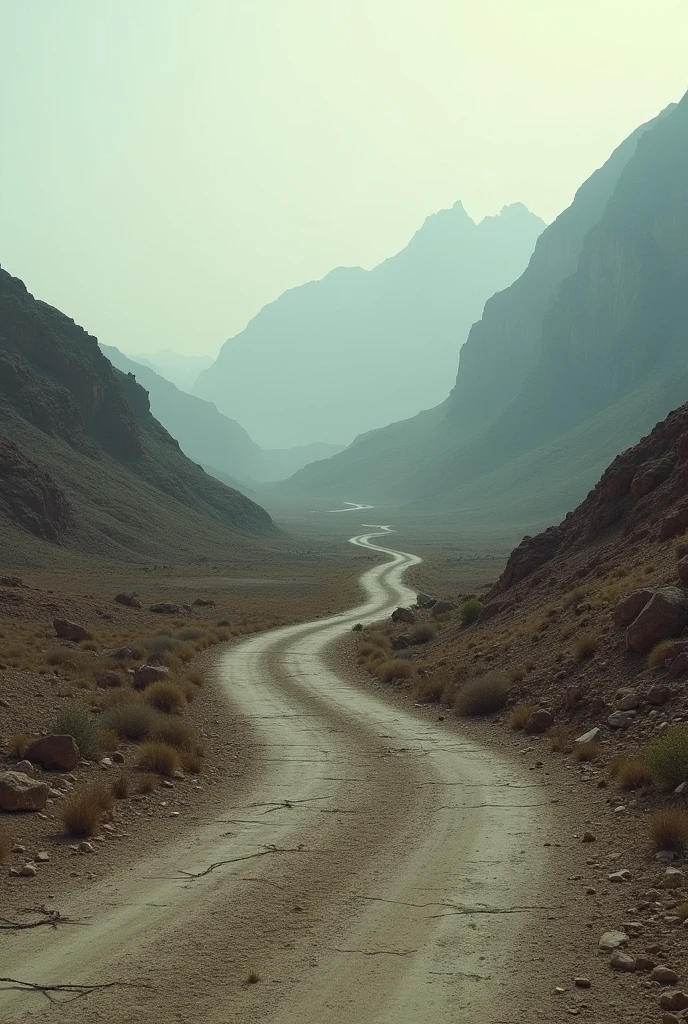 Deserted road in the Bolivian highlands