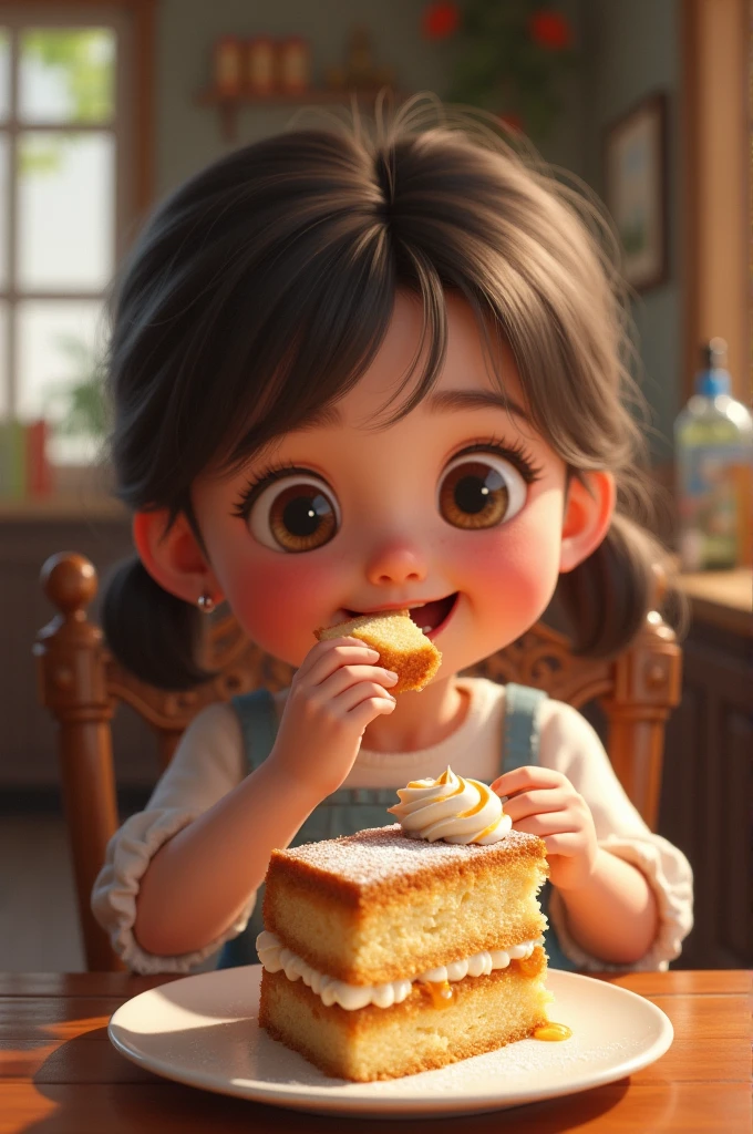 Girl eating cake
