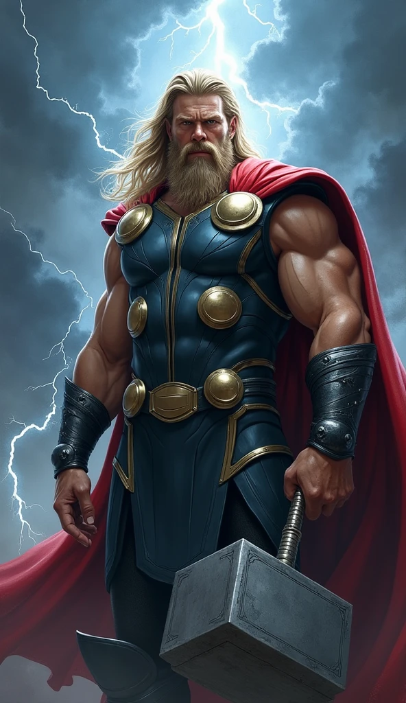 Thor the God of Thunder, half body image