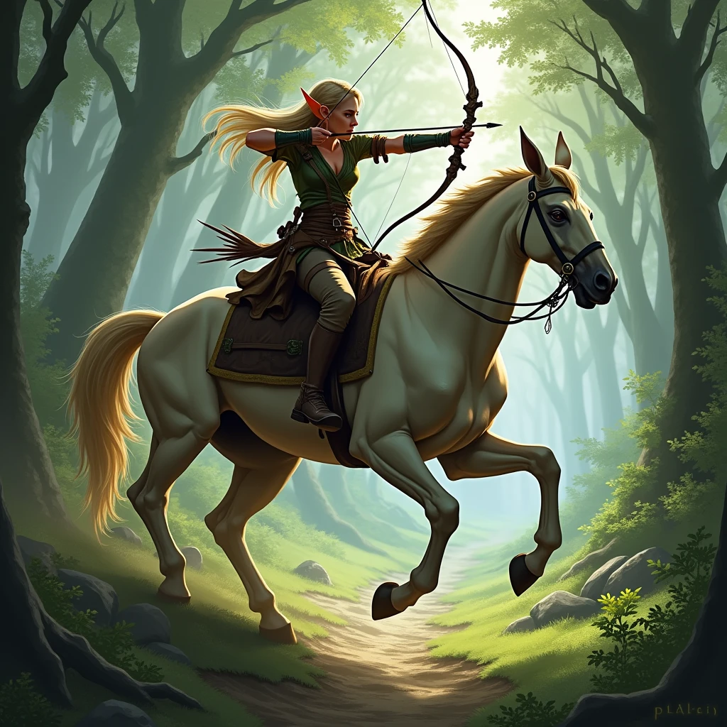 Elf Shooting Arrows, Ride a centaur and shoot arrows.
