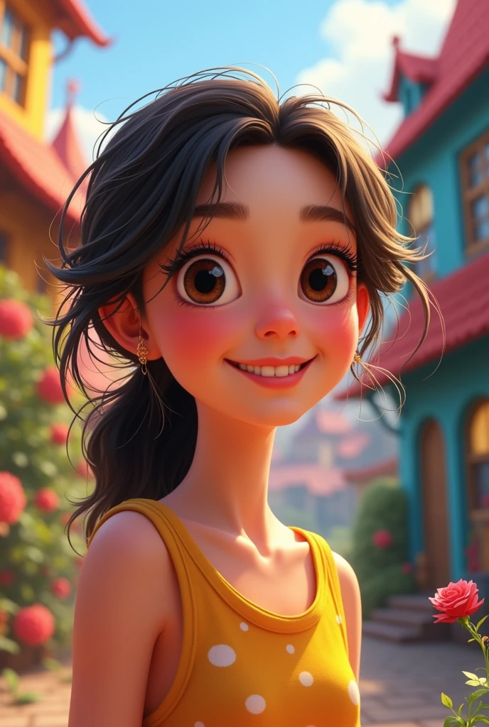 disney pixar style,.Caucasian female, hairs